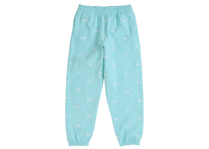 Supreme Repeat Script Sweatpant Light Blauw