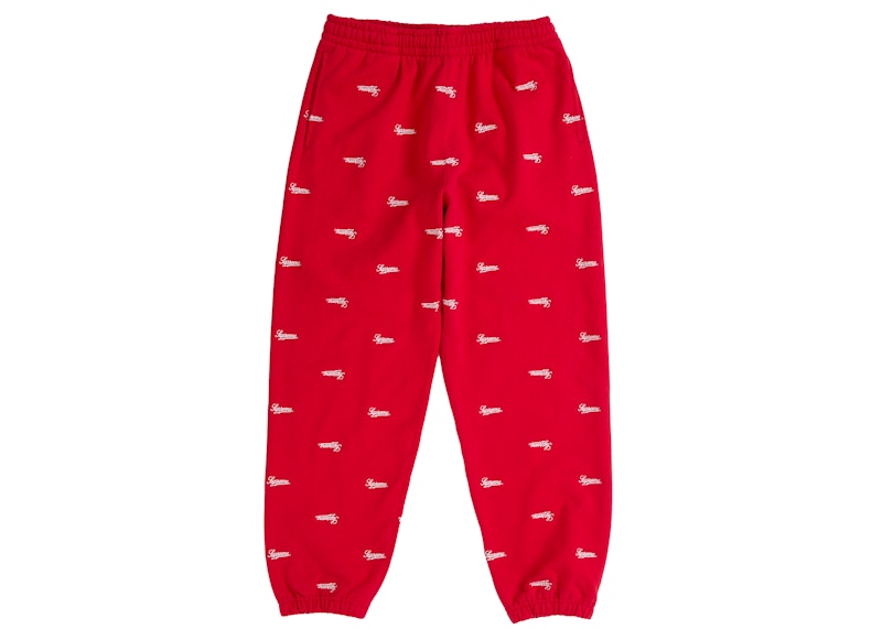 Supreme Repeat Script Sweatpant Rood