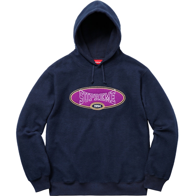 Supreme Reverse Fleece Hooded Sweatshirt Blauw