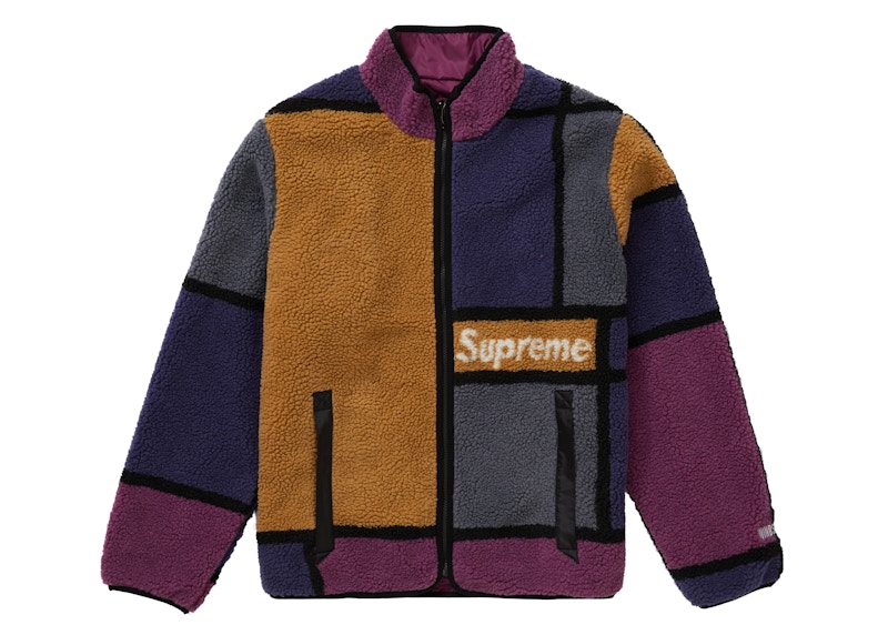 Supreme Reversible Colorblocked Fleece Jacket Paars