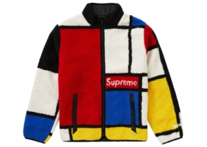 Supreme Reversible Colorblocked Fleece Jacket Rood