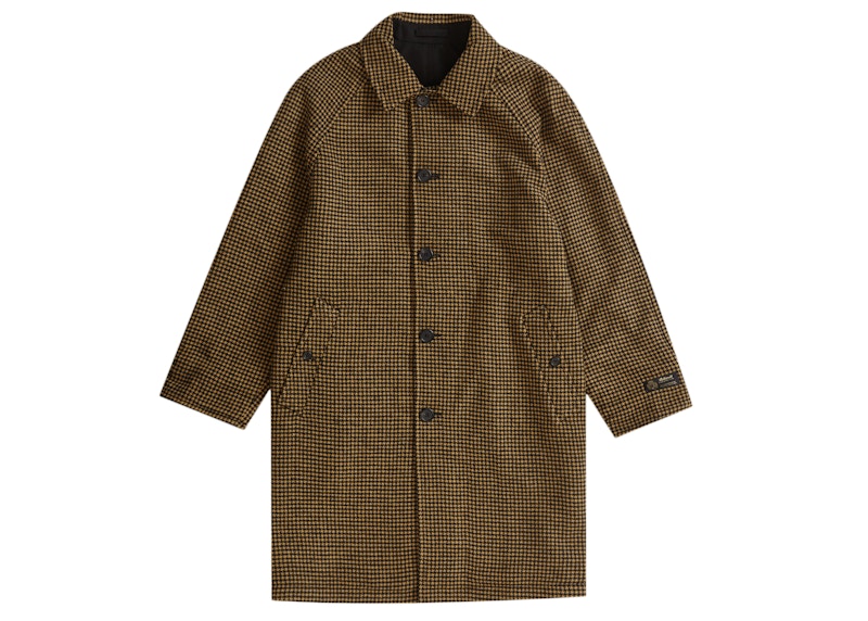 Supreme Reversible Houndstooth Overcoat Zwart