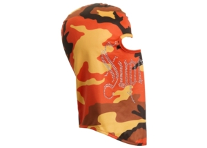 Supreme Rhinestone Balaclava Camo Oranje
