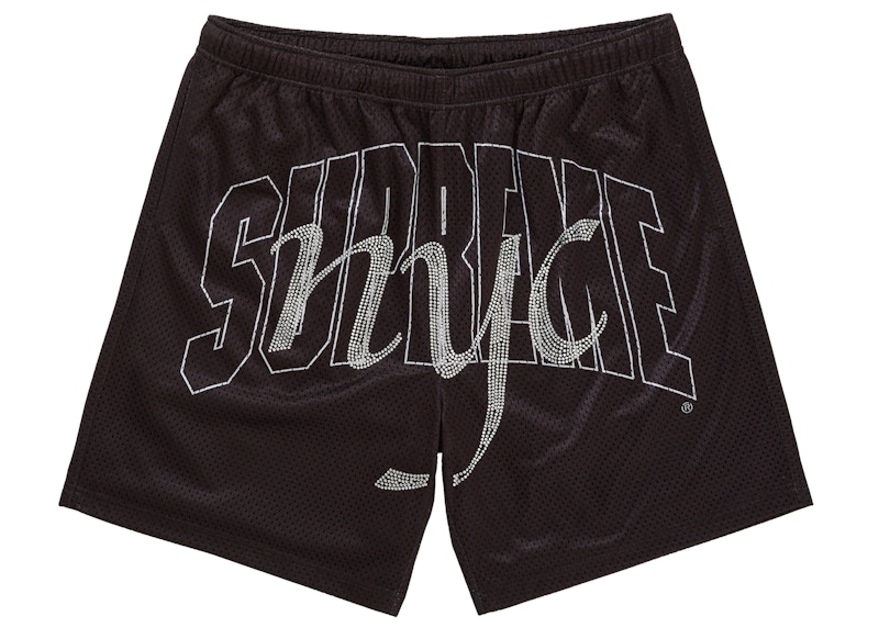 Supreme Rhinestone Mesh Short Zwart