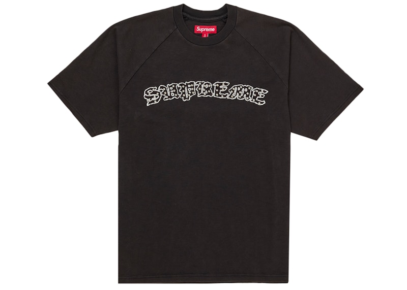 Supreme Rhinestone Raglan S/S Top Zwart
