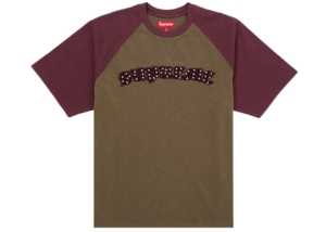 Supreme Rhinestone Raglan S/S Top Olijf