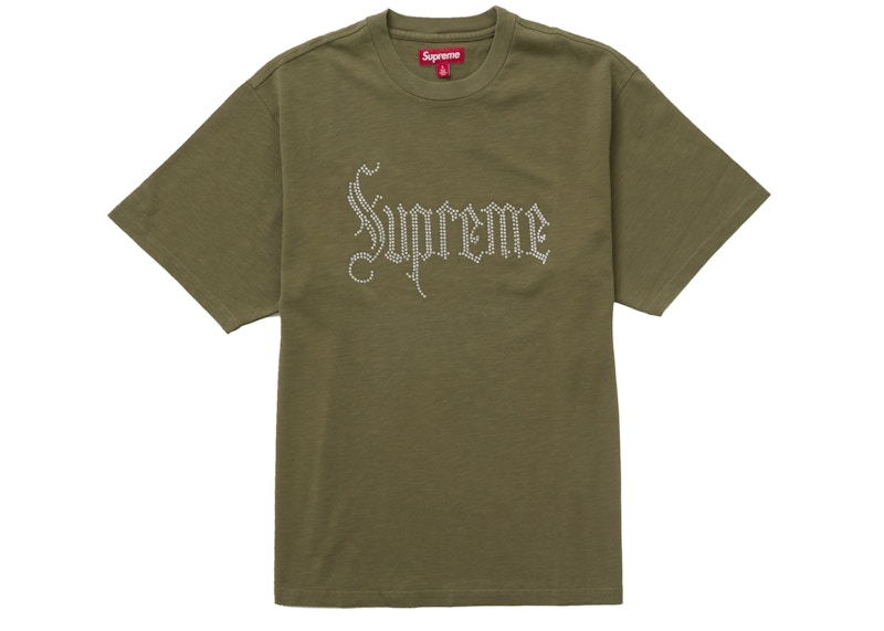 Supreme Rhinestone S/S Top Olijf