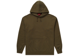 Supreme Rhinestone Script Hooded Sweatshirt Dark Olijf
