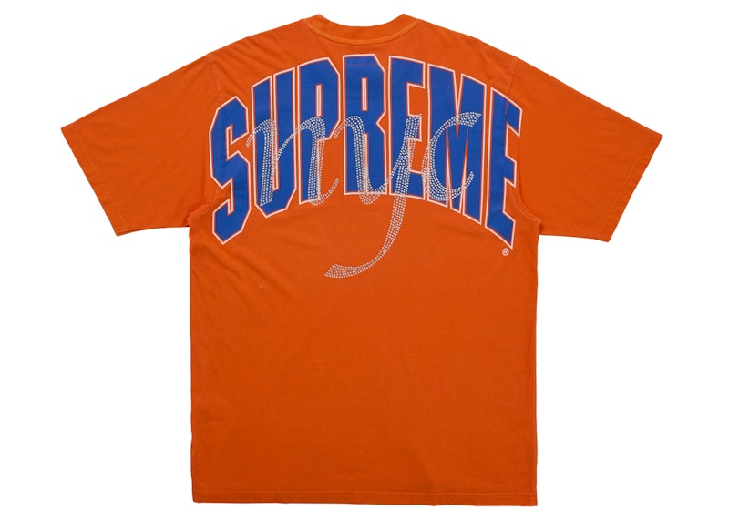 Supreme Rhinestone Script Top Oranje