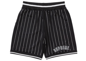 Supreme Rhinestone Stripe Basketball Short Zwart