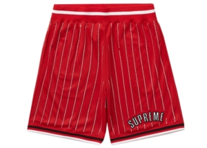 Supreme Rhinestone Stripe Basketball Short Rood