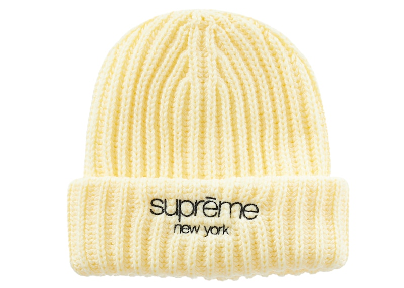 Supreme Ribbed Beanie Creme