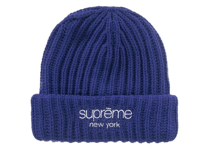 Supreme Ribbed Beanie Dark Royal