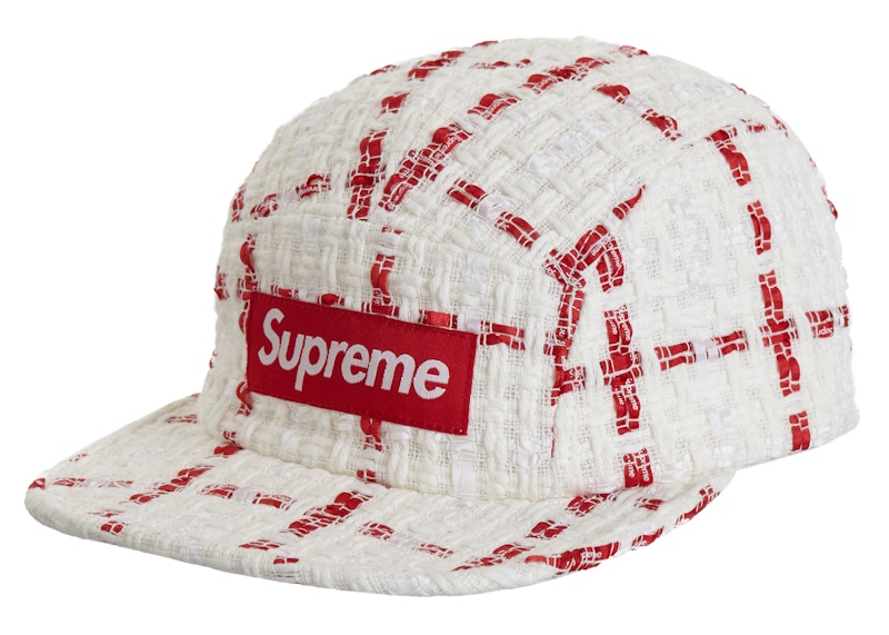 Supreme Ribbon Boucle Camp Cap Wit