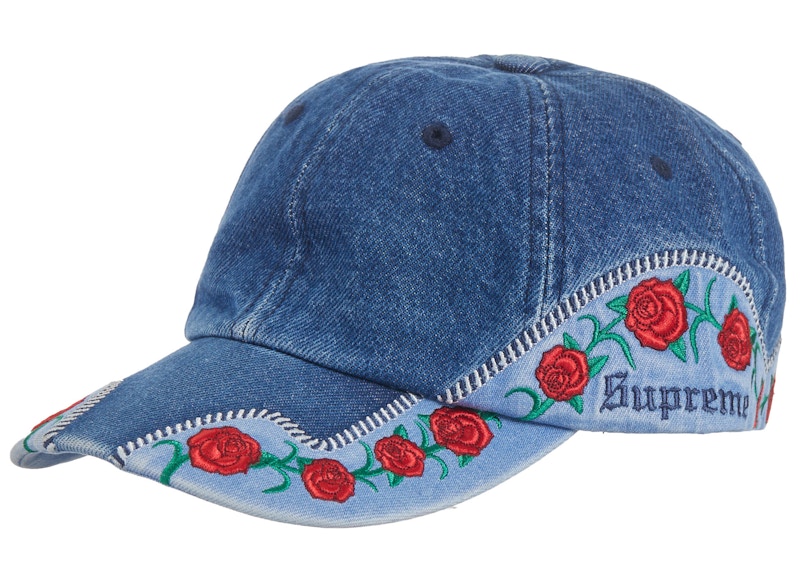 Supreme Roses 6-Panel Washed Blauw