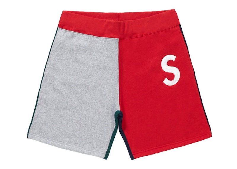 Supreme S Logo Colorblocked Sweatshort Rood