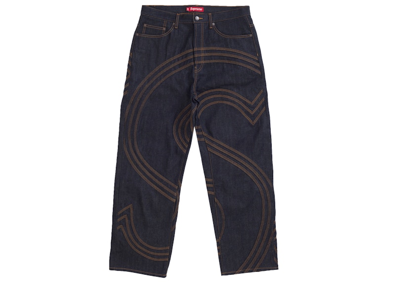 Supreme S Logo Baggy Jean Rigid Indigo