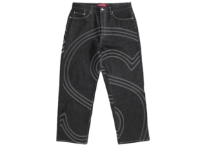 Supreme S Logo Rigid Baggy Jean Zwart