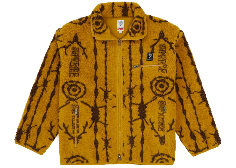 Supreme SOUTH2 WEST8 Fleece Jacket Mustard