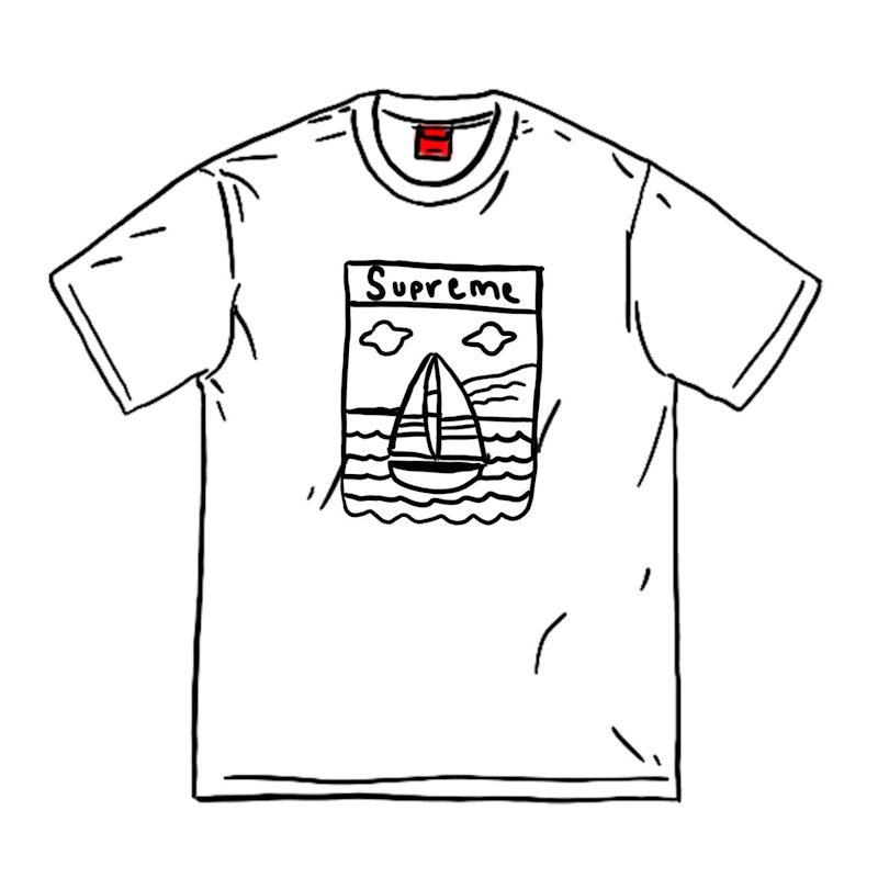 Supreme Sailboat Tee Wit