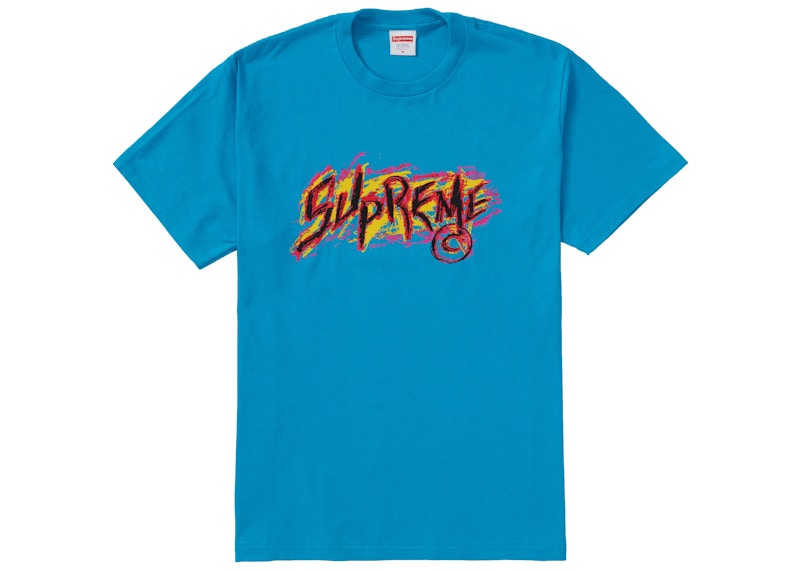 Supreme Scratch Tee Bright Blauw