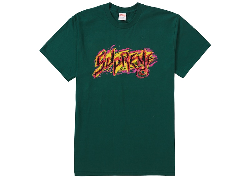 Supreme Scratch Tee Dark Groen