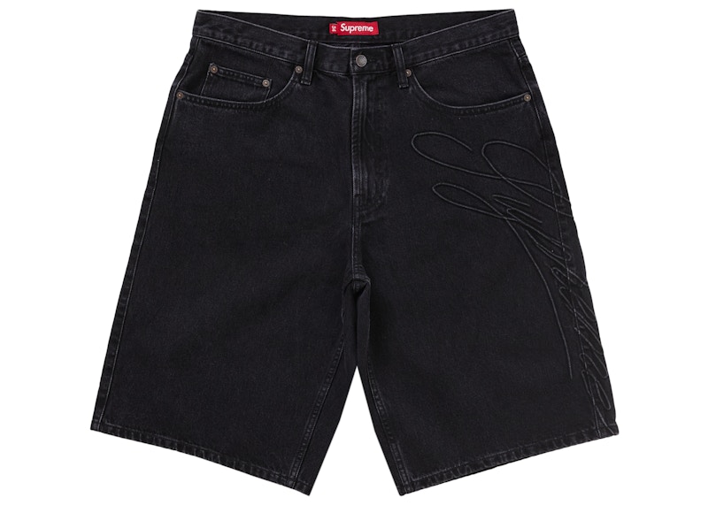 Supreme Script Baggy Short Washed Zwart