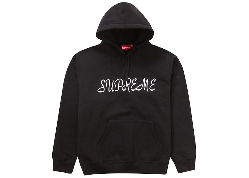 Supreme Script Hooded Sweatshirt Zwart