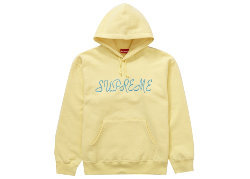Supreme Script Hooded Sweatshirt Light Geel