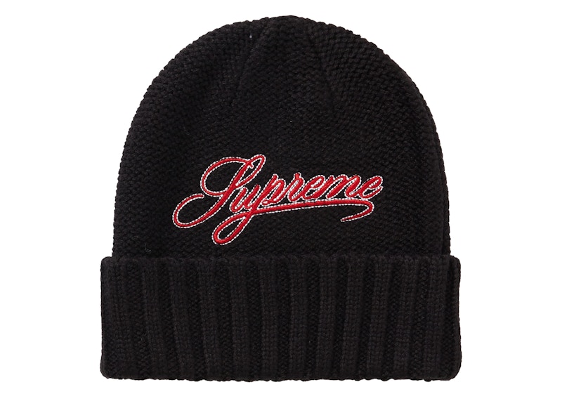 Supreme Script Logo Beanie Zwart