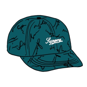 Supreme Script Logos 6-Panel Bright Turquoise