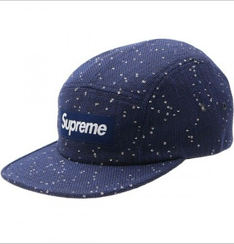 Supreme Sequins Camp Cap Blauw