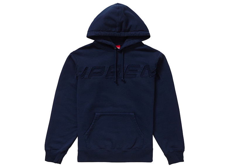 Supreme Set In Logo Hooded Sweatshirt Blauw