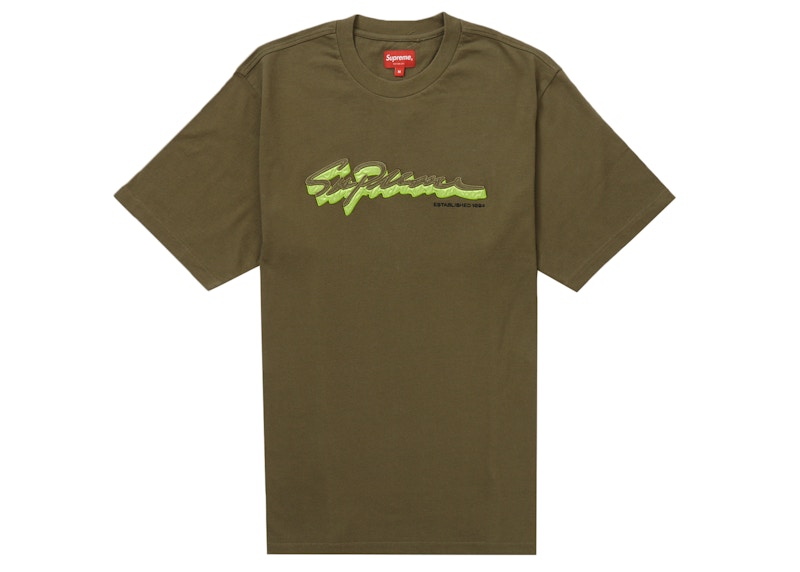 Supreme Shadow Script S/S Top Dark Olijf