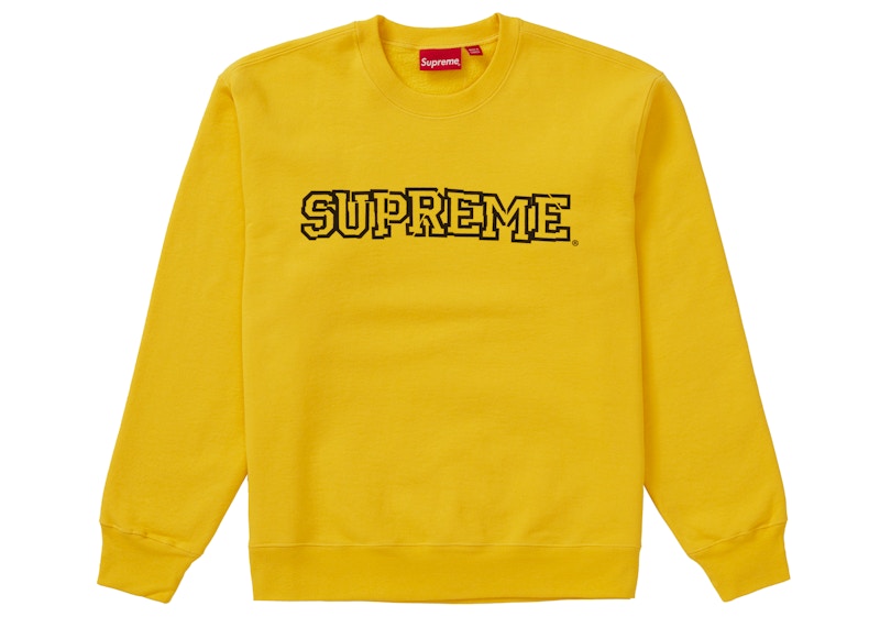 Supreme Shattered Logo Crewneck Geel