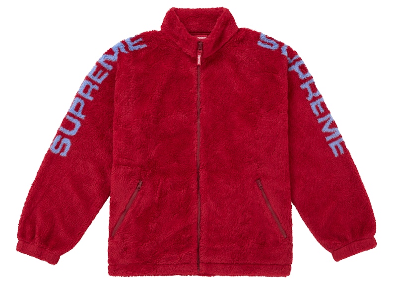 Supreme Shoulder Logo Fleece Jacket Rood