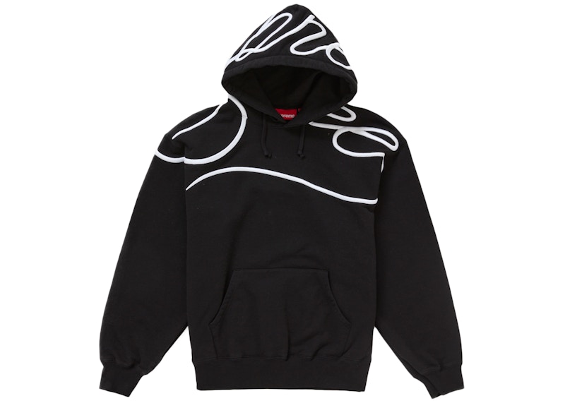 Supreme Shoulder Script Hooded Sweatshirt Zwart