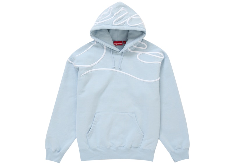 Supreme Shoulder Script Hooded Sweatshirt Dusty Blauw