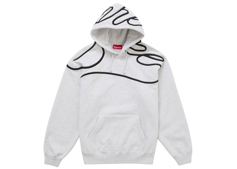 Supreme Shoulder Script Hooded Sweatshirt Heather Grijs