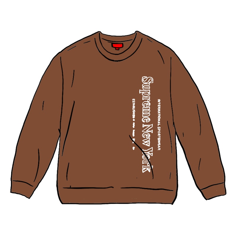 Supreme Side Logo Crewneck Bruin