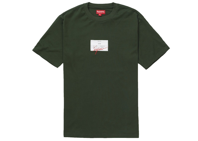 Supreme Signature Label Top Olijf