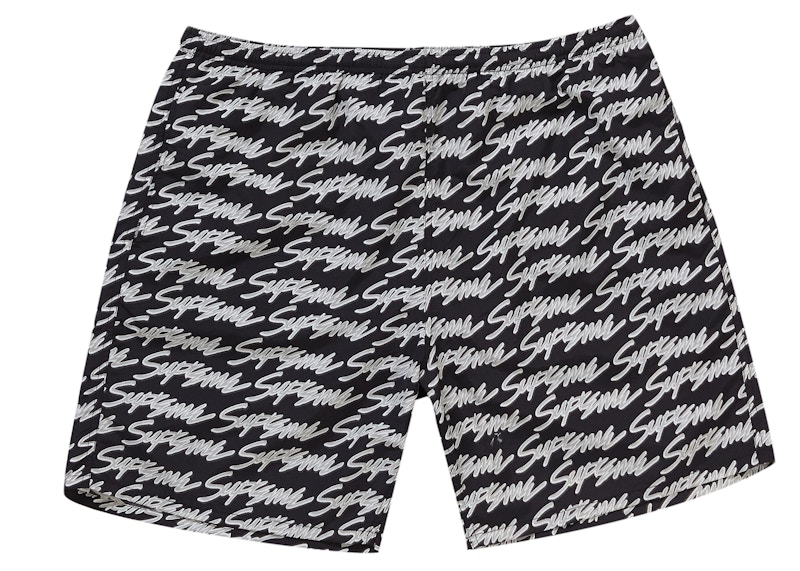 Supreme Signature Script Logo Water Short Zwart