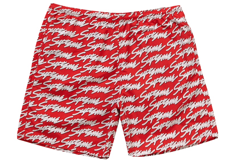 Supreme Signature Script Logo Water Short Rood