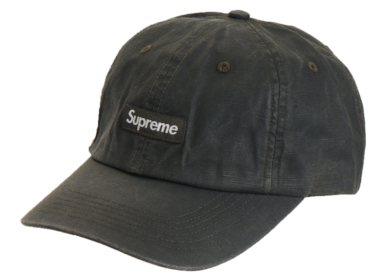 Supreme Small Box Coated Linen 6-Panel Zwart