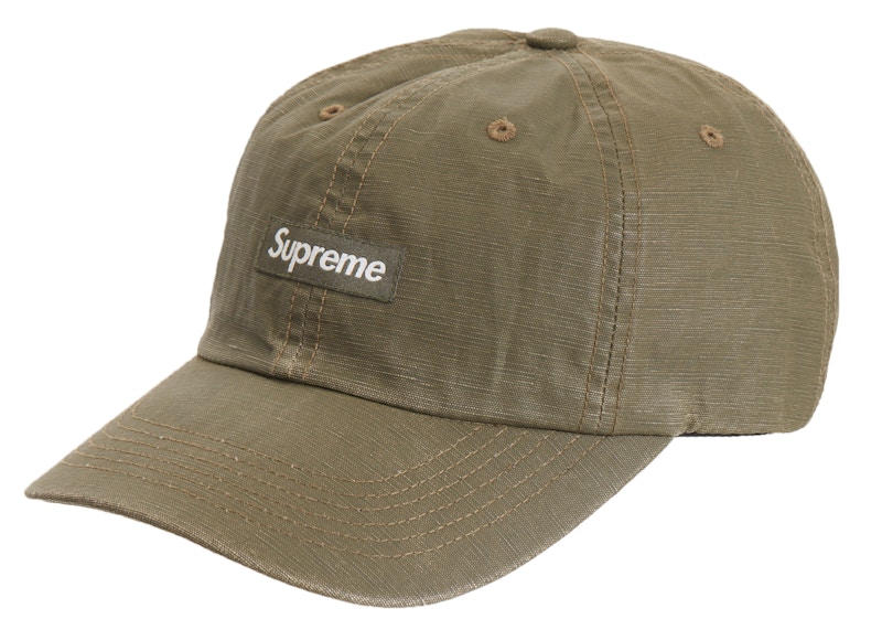 Supreme Small Box Coated Linen 6-Panel Olijf