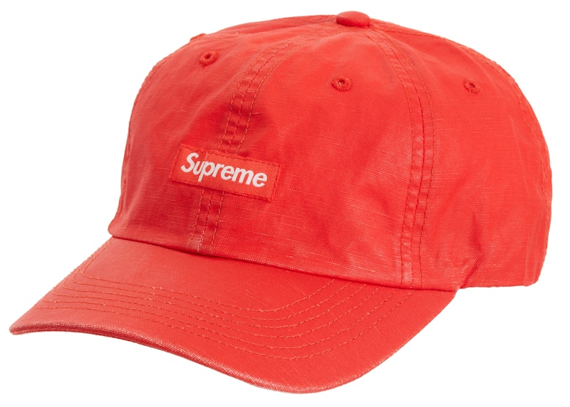 Supreme Small Box Coated Linen 6-Panel Rood
