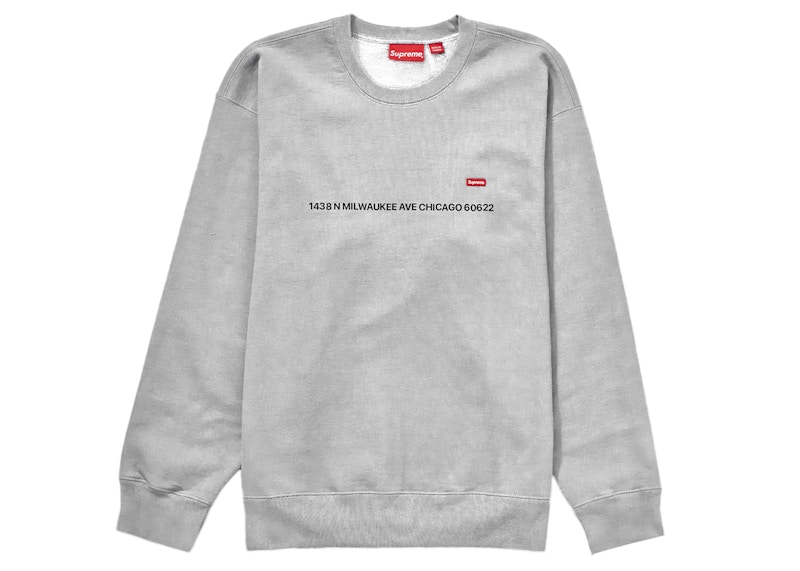 Supreme Small Box Crewneck Heather Grijs