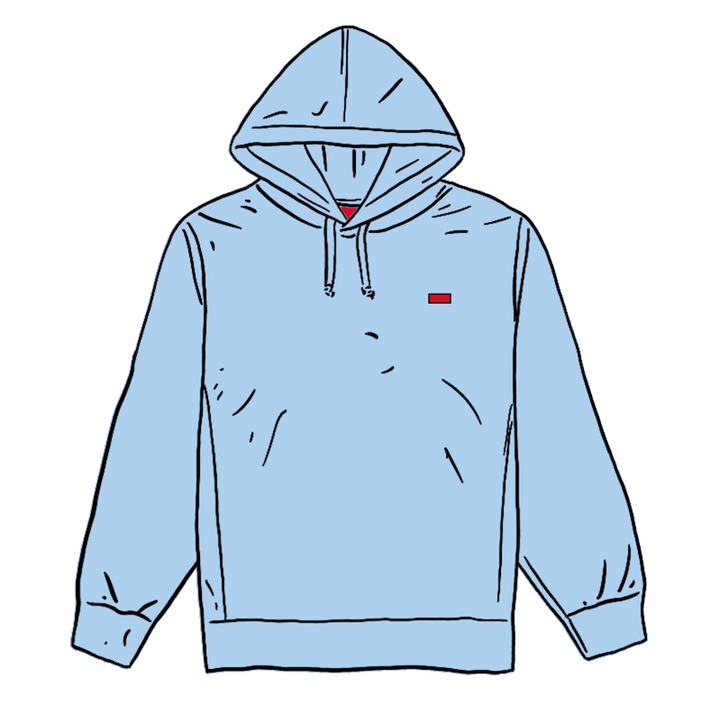 Supreme Small Box Hooded Sweatshirt Ice Blauw