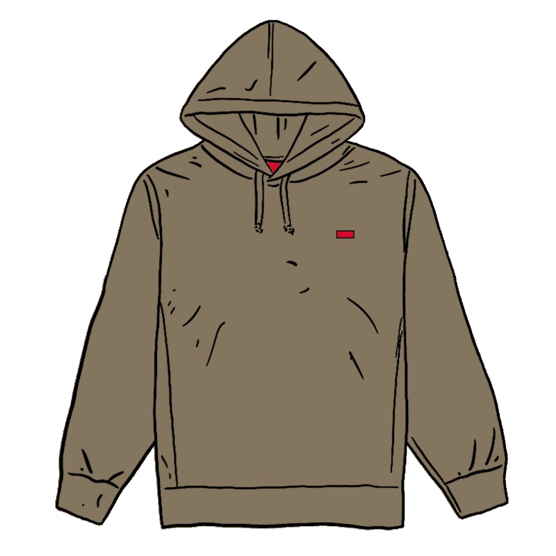 Supreme Small Box Hooded Sweatshirt Light Olijf