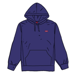 Supreme Small Box Hooded Sweatshirt Washed Marineblauw